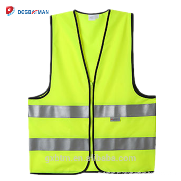 Top Venda de Segurança Reflective Vest com Zíper de Alta Visibilidade Jaqueta de Segurança 3 M Oi Vis Colete Workwear